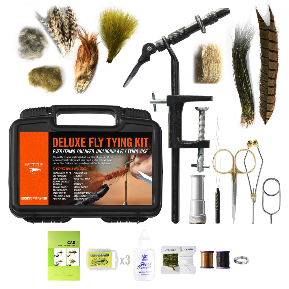 WETFLY Deluxe Fly Tying Vise and Tools Kit – front view