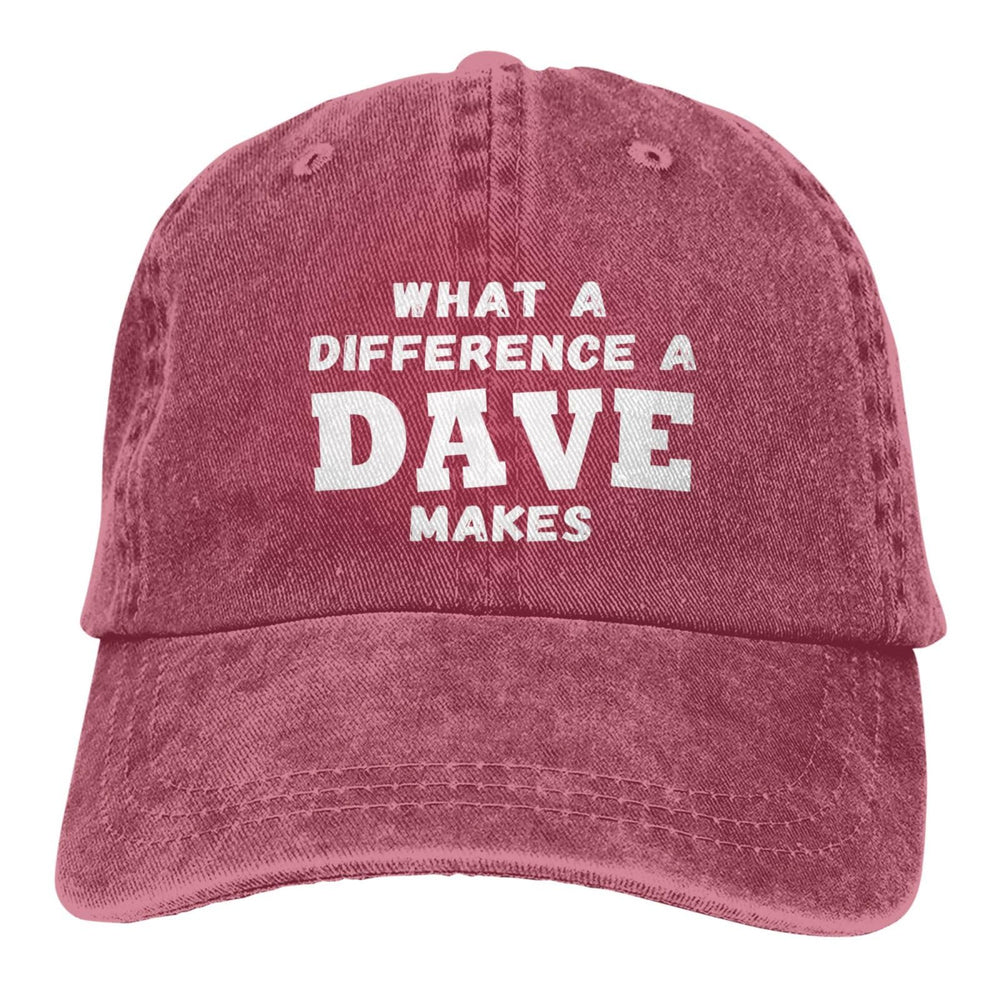 What A Differences A Dave Makes Hat Red - front view