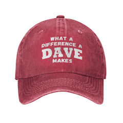 What A Differences A Dave Makes Hat Red - back with adjustable strap