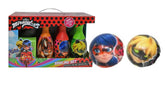 What Kids Want Miraculous Ladybug bowling pins ready for durable indoor or outdoor play