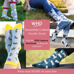 WHD unisex camping socks in blue for trail hikes and lounging