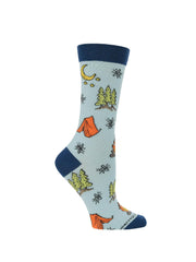 WHD breathable cotton blend socks with blue pattern deliver warmth and soft comfort