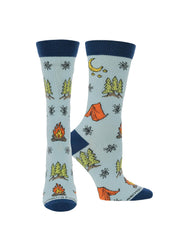 WHD camping socks with blue pattern for outdoor adventures and everyday comfort