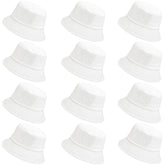 Wheebo 12-piece bucket hats in white bulk pack