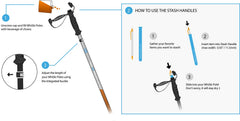 WhiSki Poles stash handle inserts shown keeping gear dry and crush-proof.