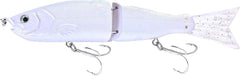 White 2-segment jointed swimbait lure 18cm 52g – front view