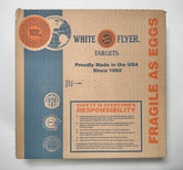 White Flyer 90count pigeon targets on rack for steady practice sessions