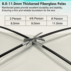 WhiteFang Beach Tent extended floor detail highlights extra space and versatile play area