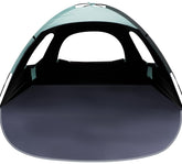 WhiteFang Beach Tent mint-green exterior showing shade-ready footprint for hot days