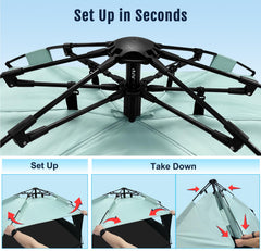 WhiteFang XL tent interior with extendable floor enables family lounging and easy changing