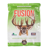 Whitetail Institute Fusion seed bag close-up for premium deer plot seeds that attract deer.