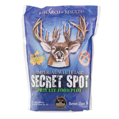 Whitetail Institute Secret Spot seed bottle for quick, easy plot establishment.