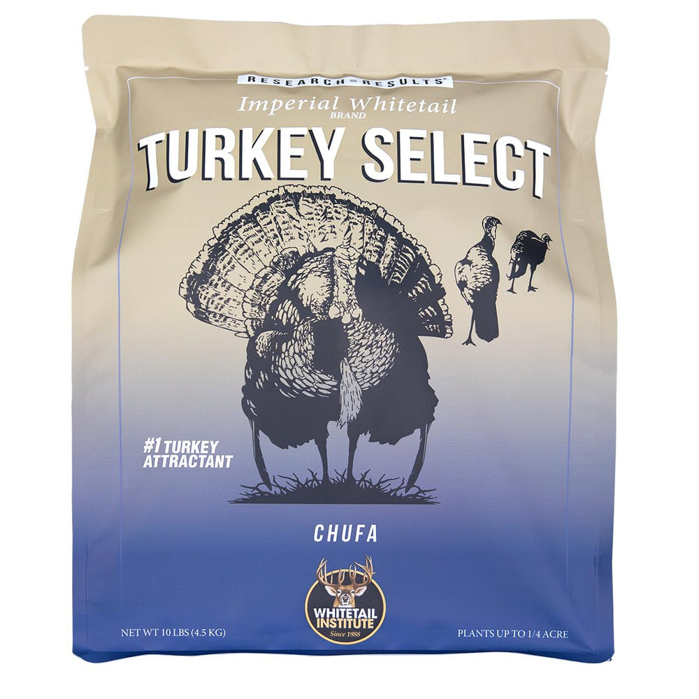 Whitetail Institute Turkey Select Chufa Seed bag, ideal for attracting and holding turkeys on your property.