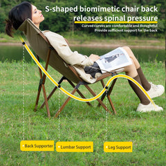 Whitsunday Outdoor Chair khaki open seat demonstrating ergonomic butterfly design