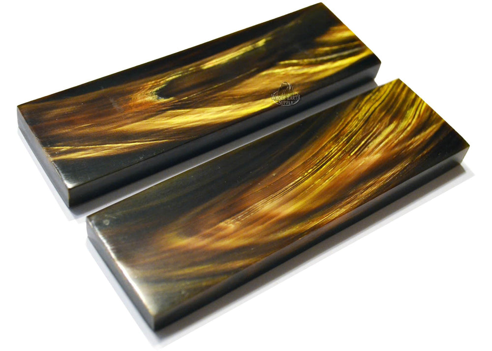 Whole Earth Supply premium buffalo horn yellow handle scales for durable knife handles and projects