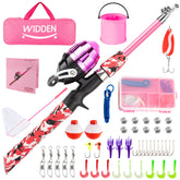 WIDDEN Kids Fishing Pole extended rod shows sturdy, beginner-friendly use for small hands.
