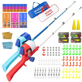 WIDDEN kids fishing pole red-blue telescopic rod for easy casting and learning.