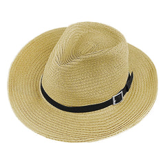 Wide brim straw Panama hat - front view