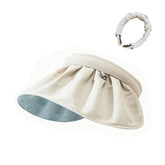 Beige wide-brim sun visor hat for women - front view