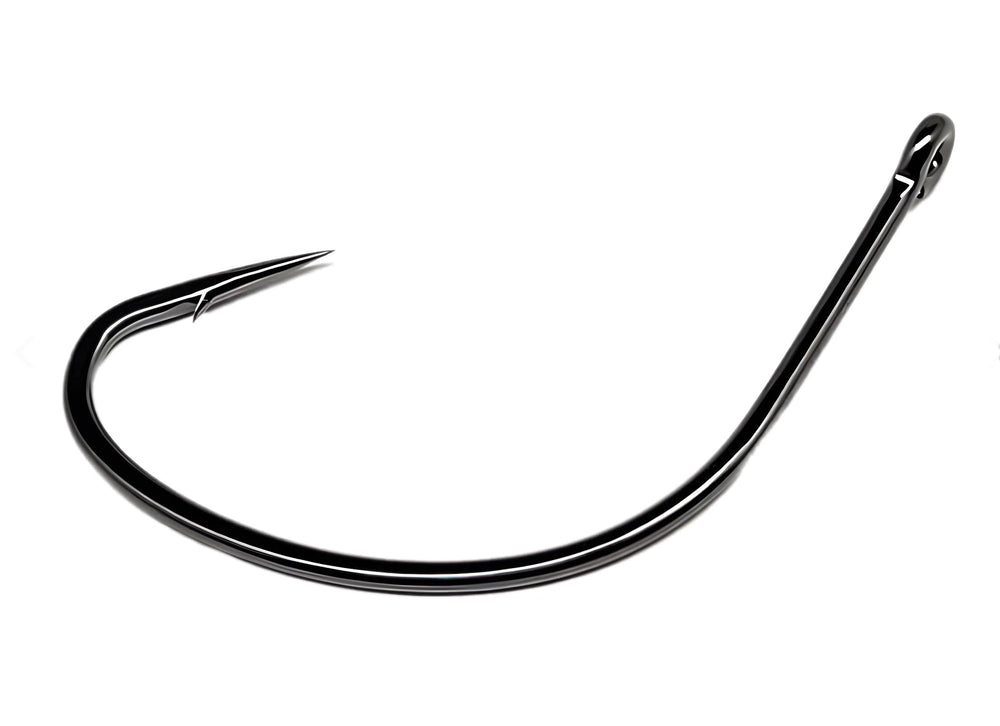 Wide gap shiner hook 2/0 and 3/0 with black nickel finish