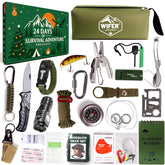WiFER Survival Kit Advent Calendar opened box reveals 24 daily tools for outdoor preparedness.