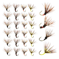 Close-up of the four Tenkara fly patterns included