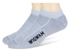 Wigwam Cool Lite Low Socks 2-Pack Grey with cushioned sole and breathable mesh for comfort.