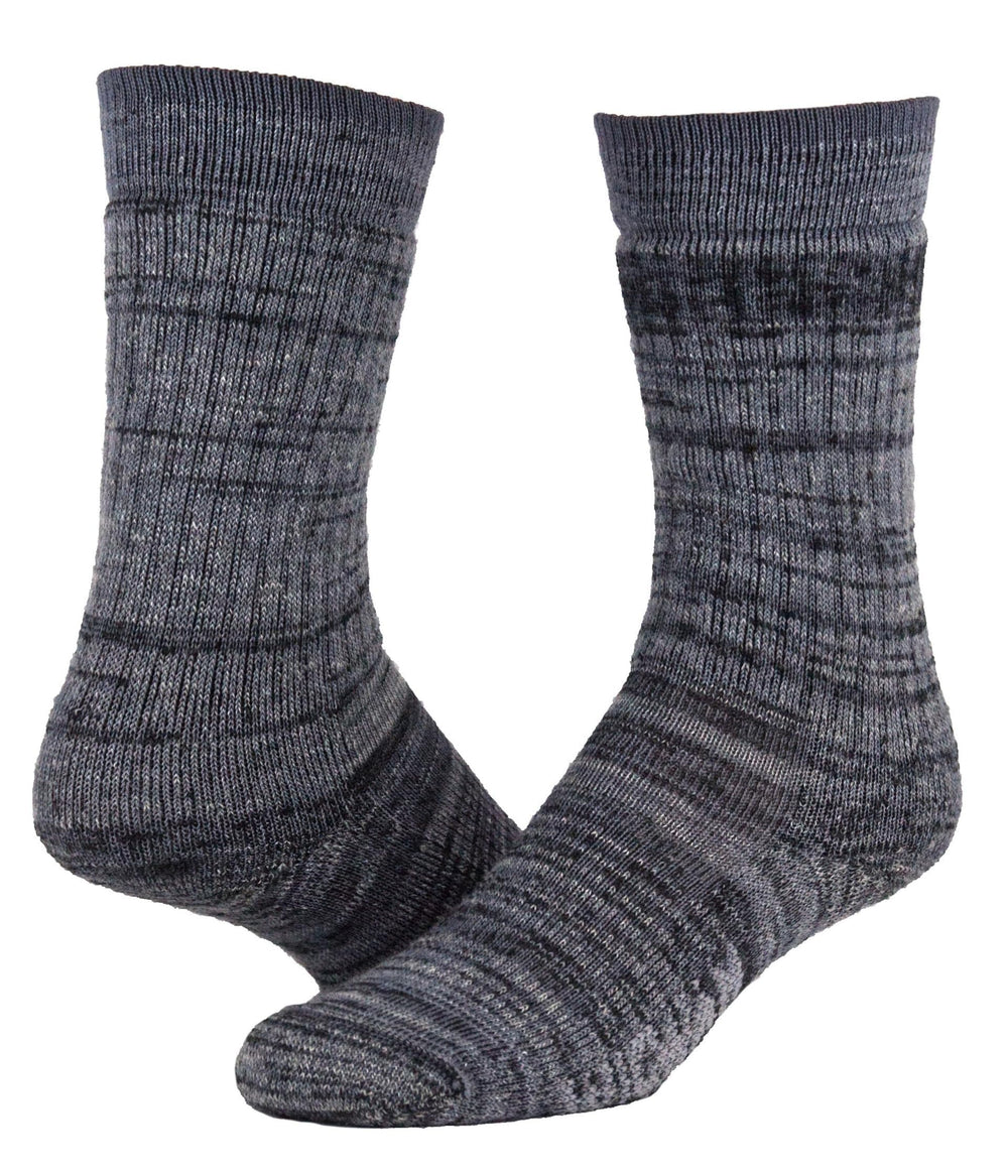Wigwam Merino Fjord Crew grey sock, medium size, offering warmth, cushioning, and odor resistance.