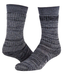 Wigwam Merino Fjord Crew grey sock, medium size, offering warmth, cushioning, and odor resistance.