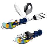 Wilcor Bigfoot world-map handles cutlery set for stylish travel dining