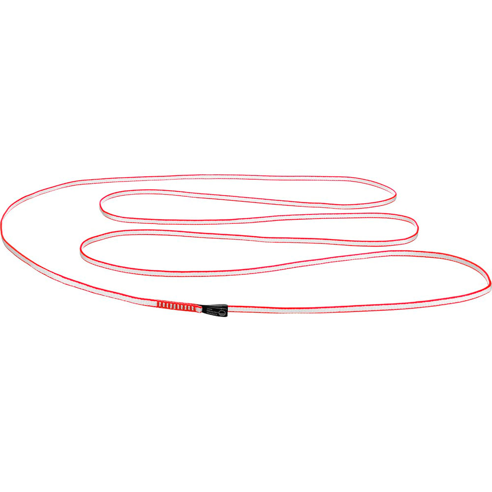 Wild Country Dyneema Sling 180cm on harness, a slim, lightweight anchor extender.