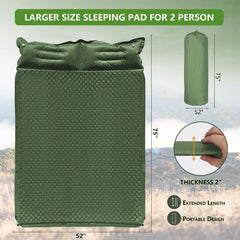 Wild Fun double sleeping pad side view highlights thickness for plush support.