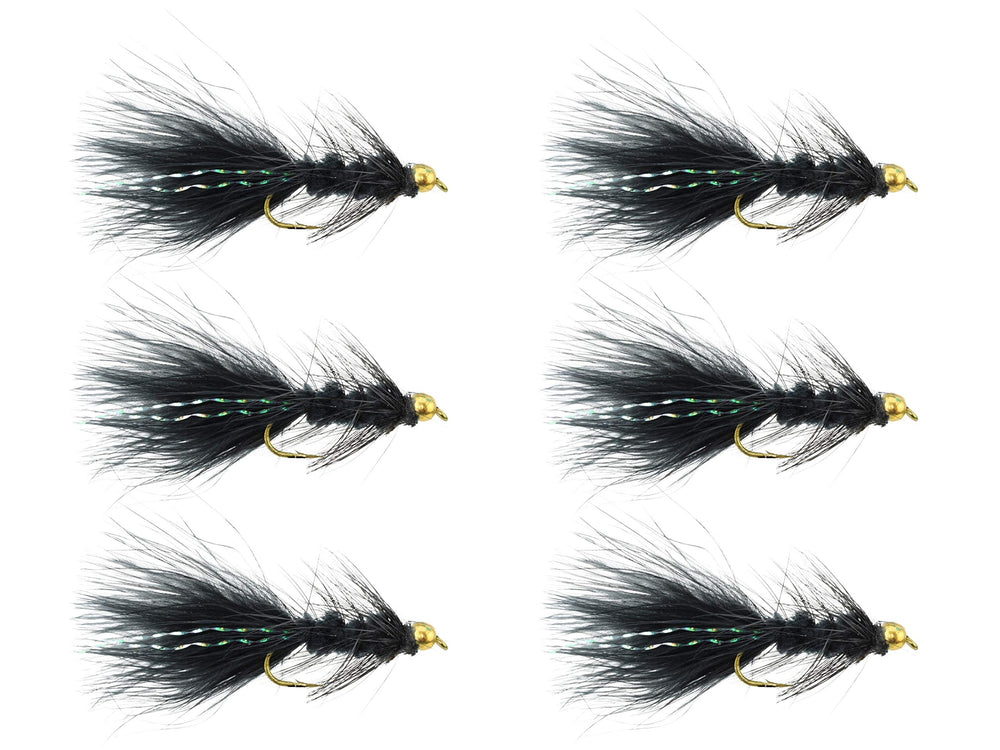 Wild Water bead head black wooly bugger size 10 for versatile freshwater fishing