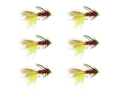 Wild Water bead-head yellow-brown woolly bugger front view boosts trout catching potential