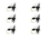 Wild Water Black Winged Ant dry fly size 12 closeup for surface-feeding trout.