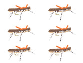 Wild Water brown hopper dry fly size 10 floats on the surface.