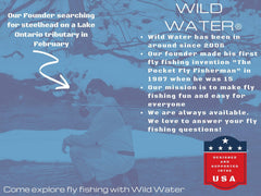 Wild Water dry fly on water size 12 demonstrates buoyant surface presentation.