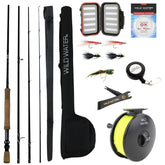 Wild Water fly rod 9ft 4-piece setup ready for river casting.