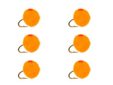 Wild Water orange egg fly size 12, pack of 6, ideal for trout in rivers