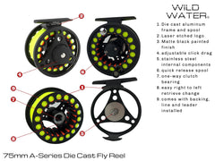 Wild Water quick-release spool enables fast setup and easy reel changes in the field.