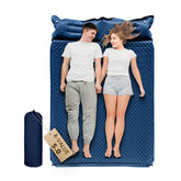 WILD FUN double sleeping pad front view showing a two-person setup with memory foam comfort