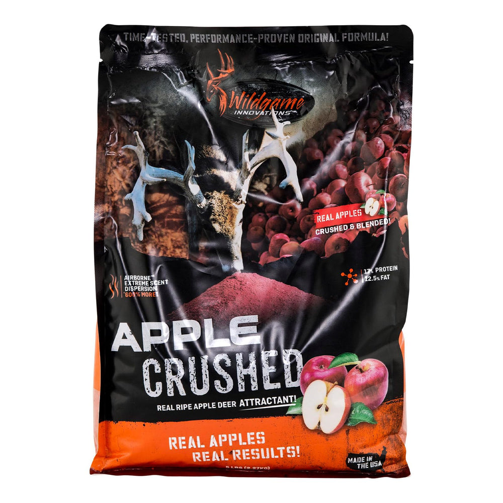 Wildgame Innovations Apple Crushed attractant bag with real apples to lure deer from distance