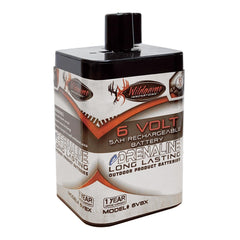 Wildgame Innovations eDRENALINE 6V battery front view for durable feeder power