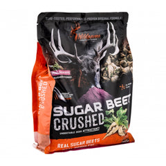 Wildgame Innovations Sugar Beet Crushed bag shows easy-to-use deer attracting lure for all-season hunts.