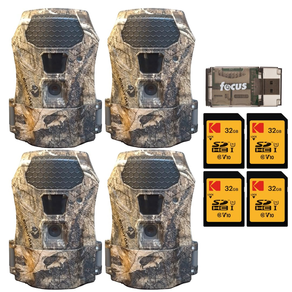 Wildgame Innovations Terra Extreme 14MP IR trail camera Mossy Oak camo captures wildlife surveillance at dusk