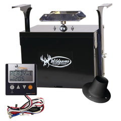 Wildgame Innovations Trophy Hunter front view, rugged digital feeder kit for dependable field use.