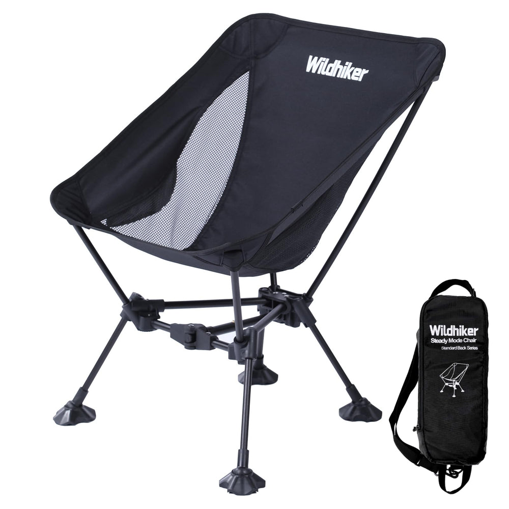 Wildhiker ultralight backpacking chair folded for compact transport and quick trips