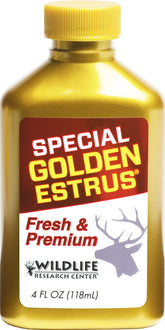 Wildlife Research Center 405-4 Special Golden Estrus bottle with season-specific labeling for freshness.