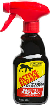 Wildlife Research Center Active Scrape Red bottle close-up for mock scrapes.