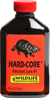 Wildlife Research Center Hard Core Racoon Lure bottle label